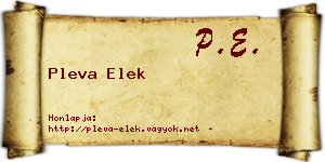 Pleva Elek névjegykártya