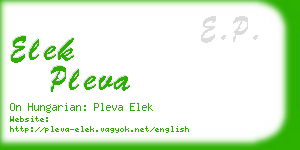 elek pleva business card